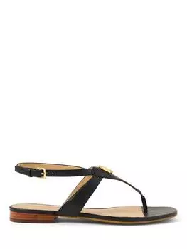 Кожаные босоножки lauren everley с т-образной планкой Ralph Lauren, черный