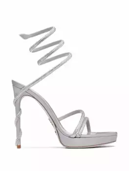 Кожаные босоножки Margot Rene Caovilla, серебристый