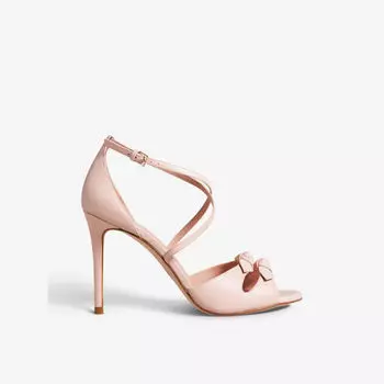 Кожаные босоножки на каблуке Bicci с бантом Ted Baker, розовый
