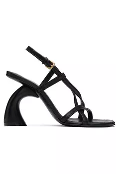 Кожаные босоножки на каблуке Dries Van Noten, черный