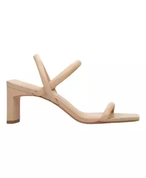 Кожаные босоножки на каблуке Estro, бежевый