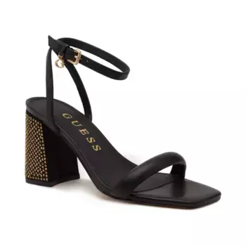 Кожаные босоножки на каблуке Guess, черный