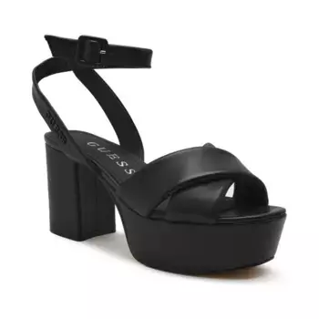 Кожаные босоножки на каблуке Guess, черный