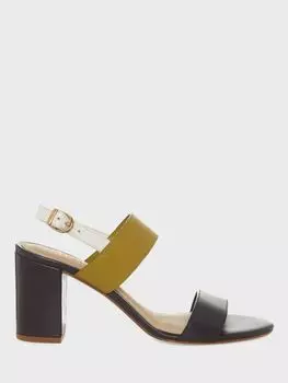 Кожаные босоножки на каблуке Hobbs Blake с цветными блоками, темно-синий