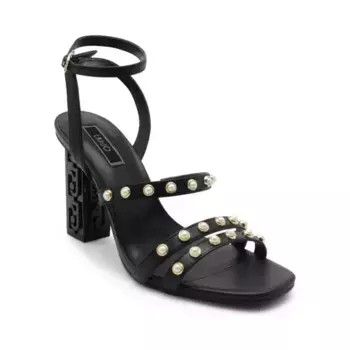 Кожаные босоножки на каблуке Liu Jo, черный