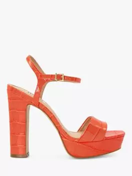 Кожаные босоножки на каблуке на платформе Dune Matche, оранжевый
