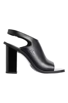 Кожаные босоножки на массивном каблуке Calvin Klein Jeans, черный