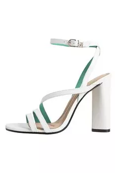 Кожаные босоножки на массивном каблуке Tommy Hilfiger, зеленый