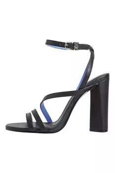 Кожаные босоножки на массивном каблуке Tommy Hilfiger, черный