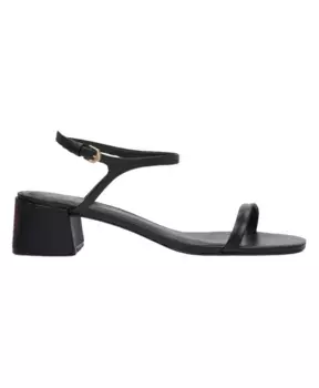 Кожаные босоножки на низком каблуке Estro, черный