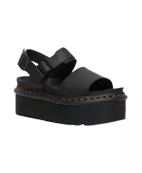 Кожаные босоножки на платформе Dr. Martens, черный