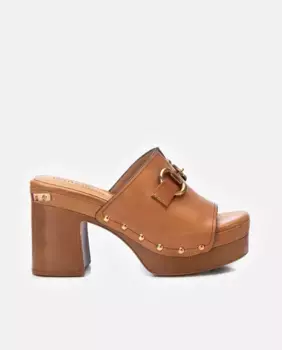 Кожаные босоножки на платформе и каблуке Carmela, цвет Camel