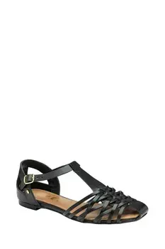 Кожаные босоножки на плоской подошве Ravel, черный