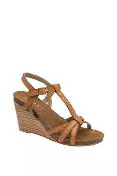 Кожаные босоножки на танкетке 'Any' Ravel, коричневый