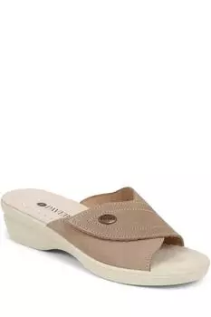 Кожаные босоножки на танкетке без шнуровки Pavers, бежевый