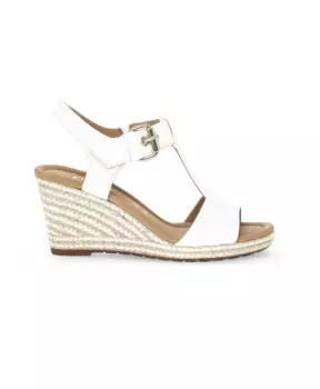 Кожаные босоножки на танкетке Gabor, белый