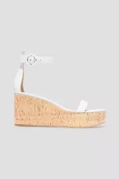 Кожаные босоножки на танкетке Portofino 45 GIANVITO ROSSI, белый