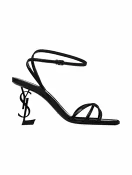 Кожаные босоножки Opyum Saint Laurent, черный