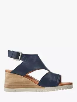 Кожаные босоножки peyten на танкетке Moda in Pelle, темно-синий