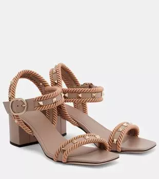 Кожаные босоножки Rockstud Torchon 60 Valentino Garavani, Poudre