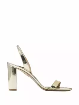 Кожаные босоножки с эффектом металлик Aquazzura, золотистый