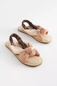Кожаные босоножки с декоративным узлом Next, розовый