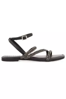 Кожаные босоножки с декоративными камнями Gioseppo, черный