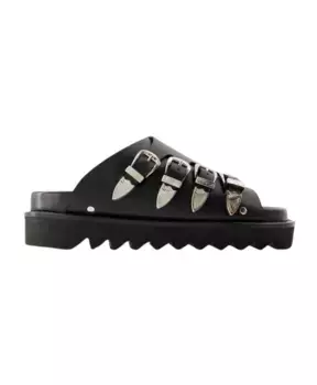 Кожаные босоножки с круглым носком Toga Pulla, черный