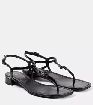 Кожаные босоножки с ремешками vlogo Valentino Garavani, черный