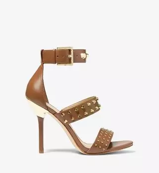 Кожаные босоножки с заклепками Michael Michael Kors Amal Astor Stud Leather, светло-коричневый