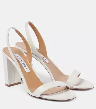 Кожаные босоножки-слингбэки So Nude 85 Aquazzura, белый
