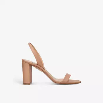 Кожаные босоножки So Nude на блочном каблуке Aquazzura, розовый