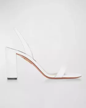 Кожаные босоножки So Nude с ремешком на пятке Aquazzura, цвет White