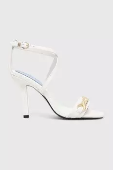 Кожаные босоножки TH CHAIN FEMININE HEEL SANDAL Tommy Hilfiger, белый