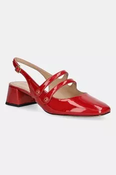 Кожаные босоножки Winley Slingback Mary Jane Coach, красный