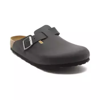 Кожаные бостонские тапочки Birkenstock, черный