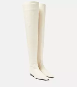 Кожаные ботфорты marfa Khaite, белый