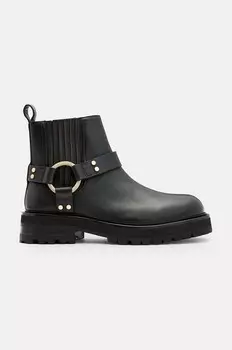 Кожаные ботильоны AllSaints Maddie Biker Boot, черный