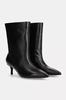 Кожаные ботильоны Answear Lab, черный