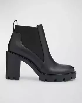 Кожаные ботильоны челси Marchacroche на красной подошве Christian Louboutin, цвет Black