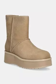 Кожаные ботильоны Cityfunc Mid Ugg, бежевый
