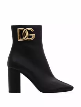 Кожаные ботильоны DG Dolce&Gabbana, черный