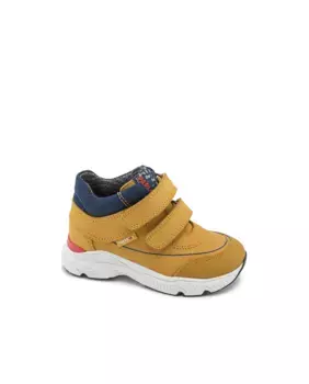 Кожаные ботильоны для мальчика на застежке-липучке Pablosky, желтый