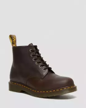 Кожаные ботильоны Dr. Martens 101 Crazy Horse, цвет Dark Brown — Crazy Horse