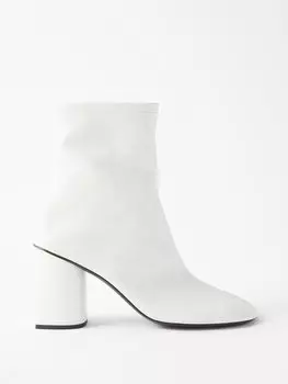 Кожаные ботильоны glove 80 на перевернутом каблуке Balenciaga, белый
