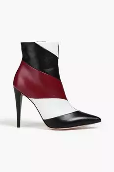 Кожаные ботильоны Hadley в стиле колор-блок GIANVITO ROSSI, бордовый