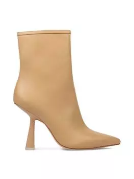 Кожаные ботильоны Jelena на высоком каблуке Black Suede Studio, бежевый