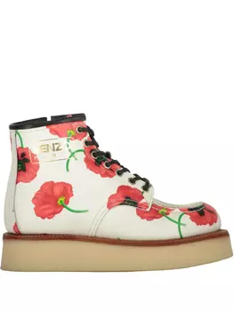 Кожаные ботильоны Kenzo, белый