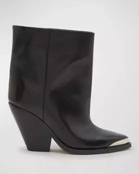 Кожаные ботильоны Ladel с металлическим носком Isabel Marant, цвет Black