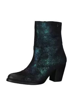 Кожаные ботильоны LAZAMANI, цвет Schwarz/t_rkis
